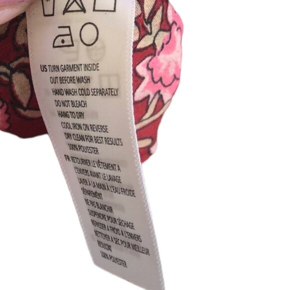 Amuse Society Lets Flounce Woven Top Large Floral Red Pink Summer - Picture 6 of 8